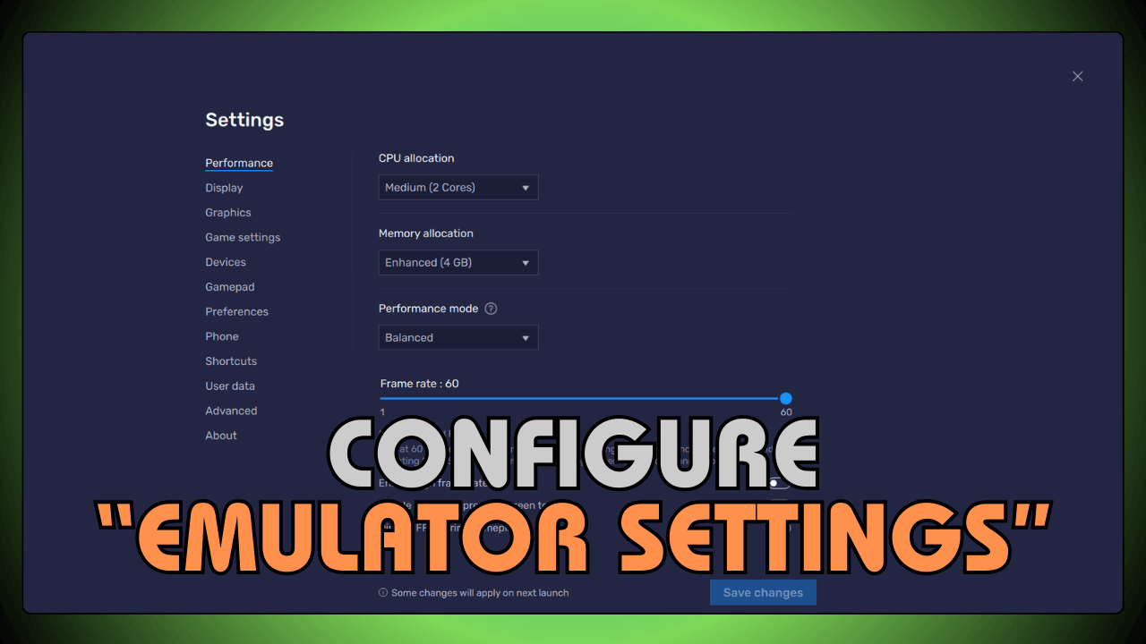 Configure Emulator Settings