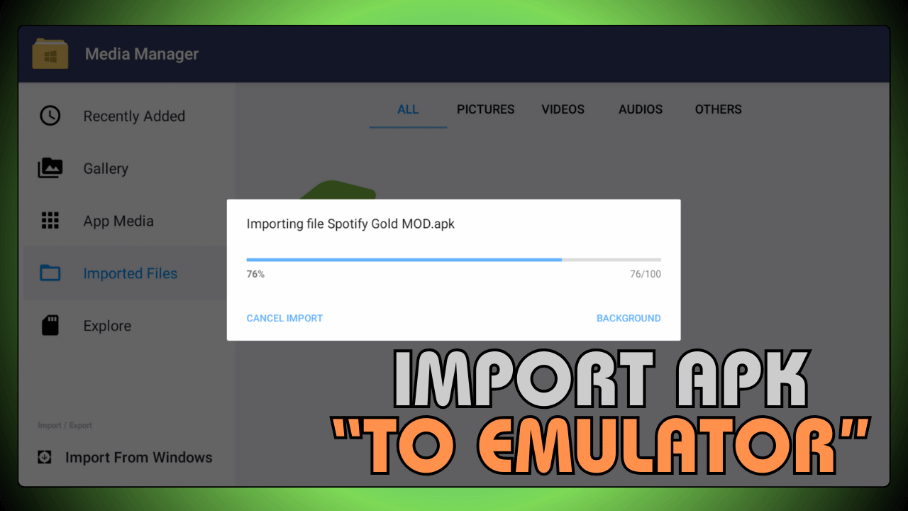 Import APK to Emulator